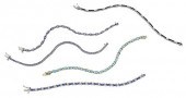 FIVE GOLD GEMSTONE BRACELETSbl