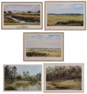 Five Golfing Prints (late 20th