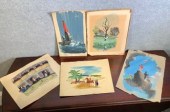 Five gouache drawings on paper