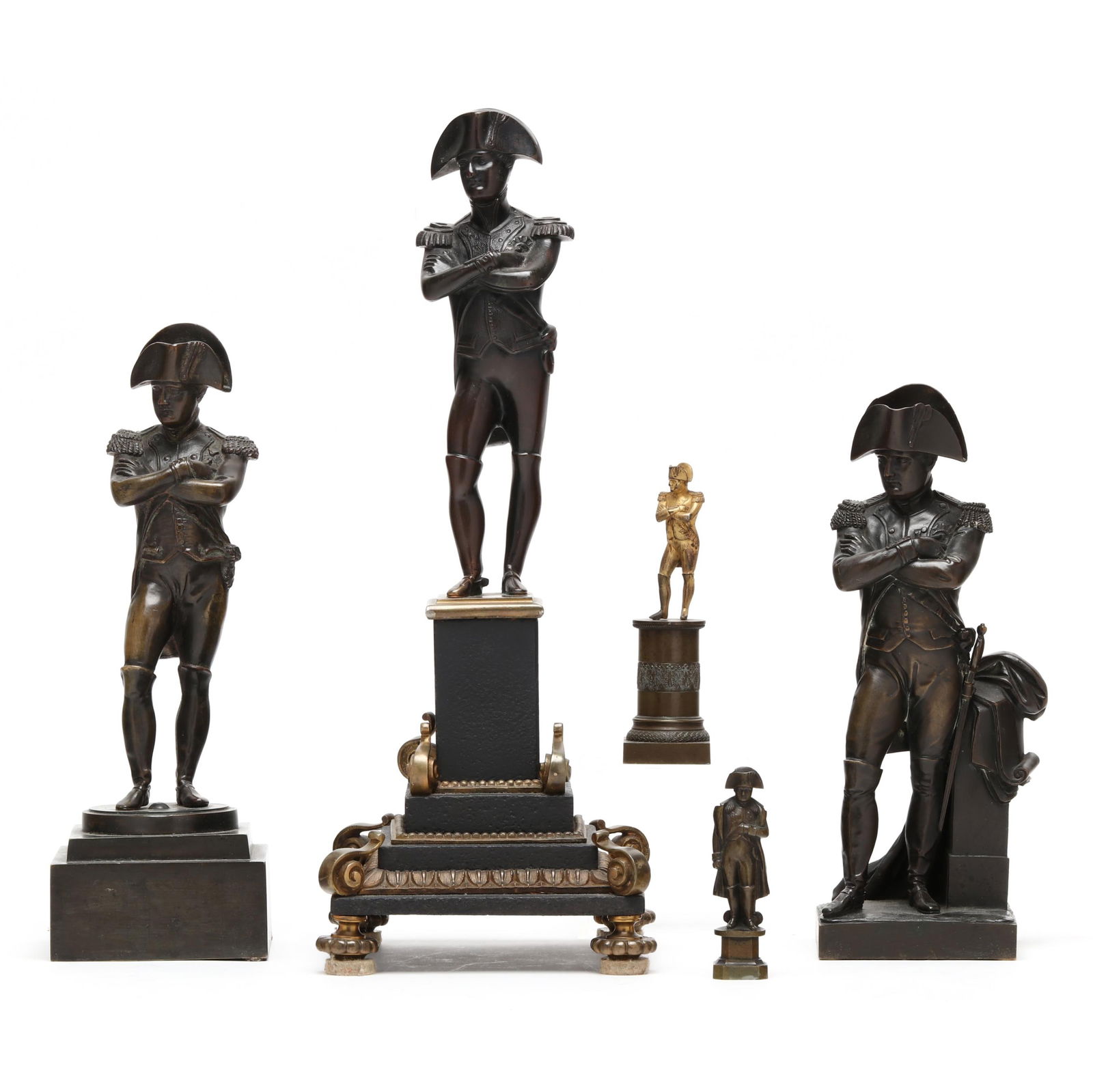 FIVE GRAND TOUR BRONZE STATUETTES
