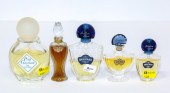 FIVE GUERLAIN PERFUME BOTTLES