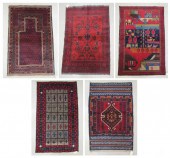 FIVE HAND KNOTTED BELOUCHI TRI