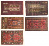 FIVE HAND KNOTTED BELOUCHI TRI