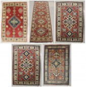 FIVE HAND KNOTTED ORIENTAL ARE