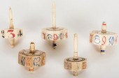 FIVE HAND PAINTED IVORY PUT &