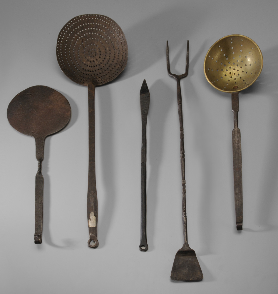 Five Hand-Wrought Hearth Tools