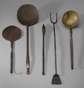 Five Hand-Wrought Hearth Tools