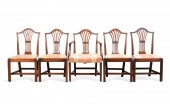 FIVE HEPPLEWHITE MAHOGANY DINI