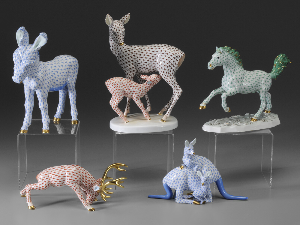 Five Herend Animal Figures