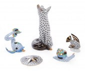 FIVE HEREND PORCELAIN ANIMAL F
