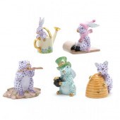 FIVE HEREND PORCELAIN WHIMSICA