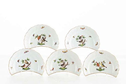 FIVE HEREND ROTHSCHILD BIRD