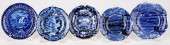 FIVE HISTORICAL BLUE STAFFORDS