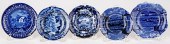 FIVE HISTORICAL BLUE STAFFORDS