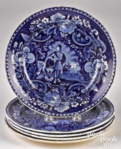 FIVE HISTORICAL BLUE STAFFORDS