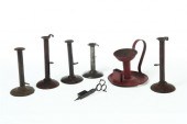 FIVE HOGSCRAPER CANDLESTICKS