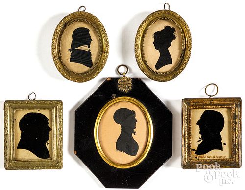 FIVE HOLLOW-CUT SILHOUETTES, 19TH