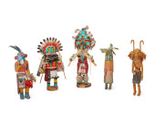 FIVE HOPI KATSINA FIGURES<br>F