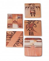 FIVE HOPI PUEBLO YELLOWWARE PO