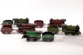 Five Hornby 0-gauge clockwork
