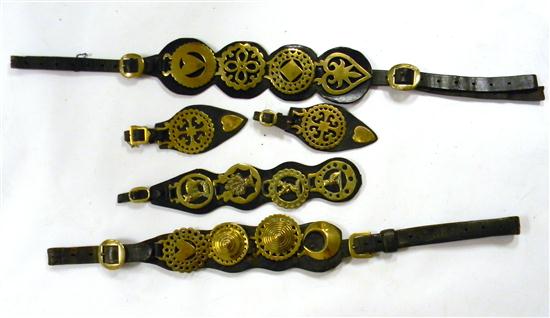 Five horse brasses of varying
