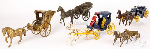 FIVE HORSE DRAWN CARTS AND