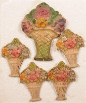 FIVE HUBLEY BASKET OF FLOWERS