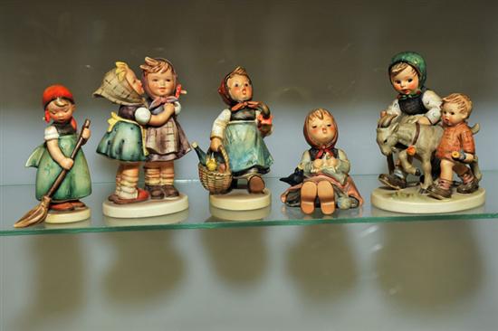 FIVE HUMMEL FIGURINES. Girl