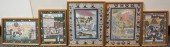 FIVE INDIAN (MUGHAL) WATERCOLO