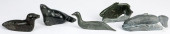 FIVE INUIT CARVED ANIMAL FIGUR