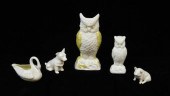 FIVE IRISH BELLEEK PORCELAIN A