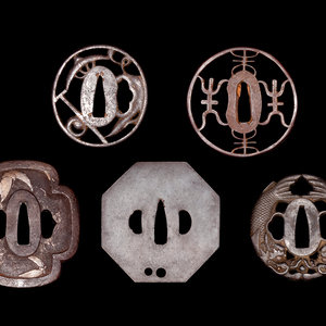 Five Iron Tsuba 19TH CENTURY