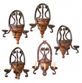FIVE IRON & WOOD WALL LIGHTSon