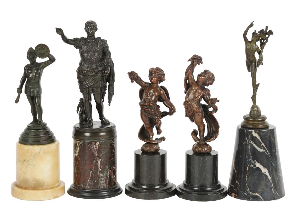 FIVE ITALIAN BRONZE
