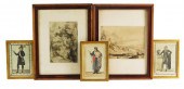 FIVE ITALIAN FRAMED PRINTS, IN