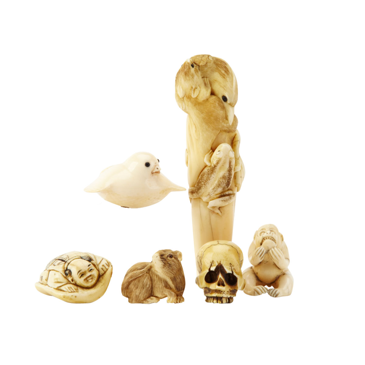 Five Ivory Carved Netsukes  