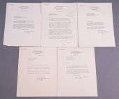 FIVE J. EDGAR HOOVER AUTOGRAPH