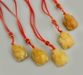 FIVE JADE TURTLE PENDANTSFIVE
