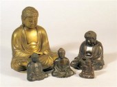 Five Japanese bronze Amida fig