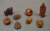 FIVE JAPANESE CARVED BOXWOOD N