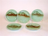 Five Japanese celadon glazed n