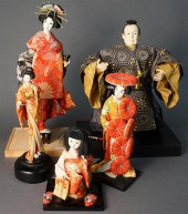 FIVE JAPANESE CLOTH DOLLSFive