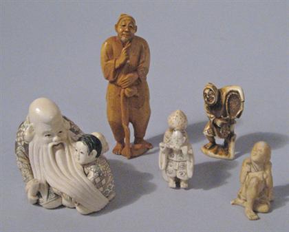 Five Japanese elephant ivory