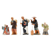 FIVE JAPANESE HAKATA CHALKWARE
