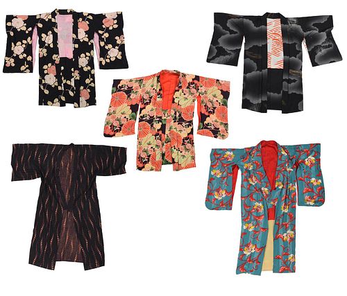 FIVE JAPANESE KIMONOSearly 20th