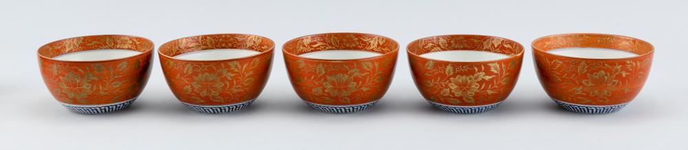 FIVE JAPANESE KUTANI PORCELAIN