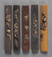 Five Japanese mixed metal kozu