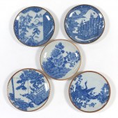 FIVE JAPANESE TRANSFER WARE BL