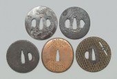 Five Japanese tsuba : mokume t