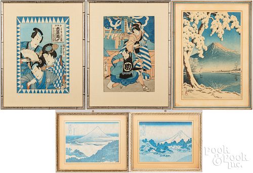FIVE JAPANESE WOODBLOCK PRINTS,